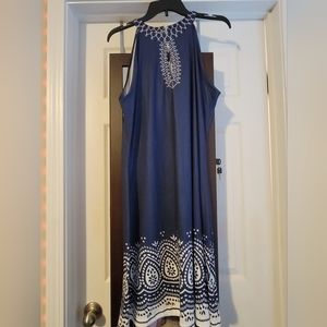 Blue and white dress